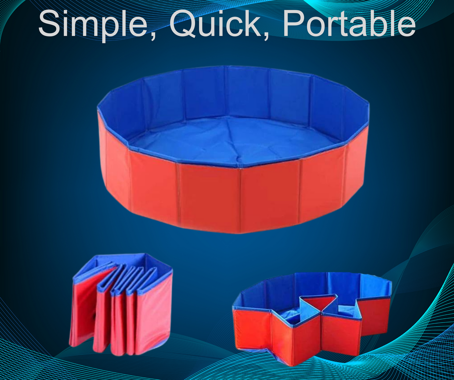 Portable Dog Bathtub: Foldable Design for Summer Refreshment and Outdoor Fun by SniffwagglendWalk™