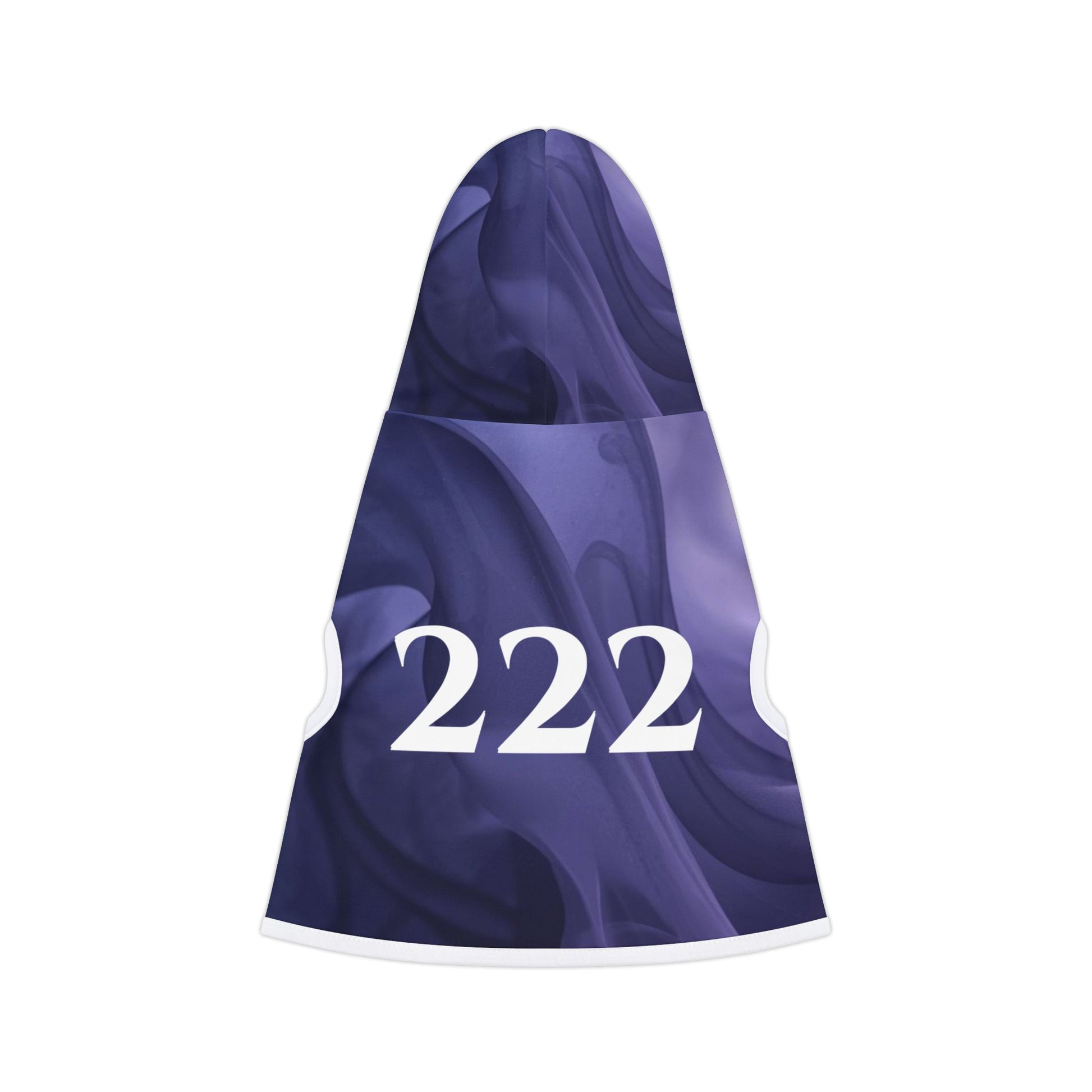 view of angel number 222 pet hoodie