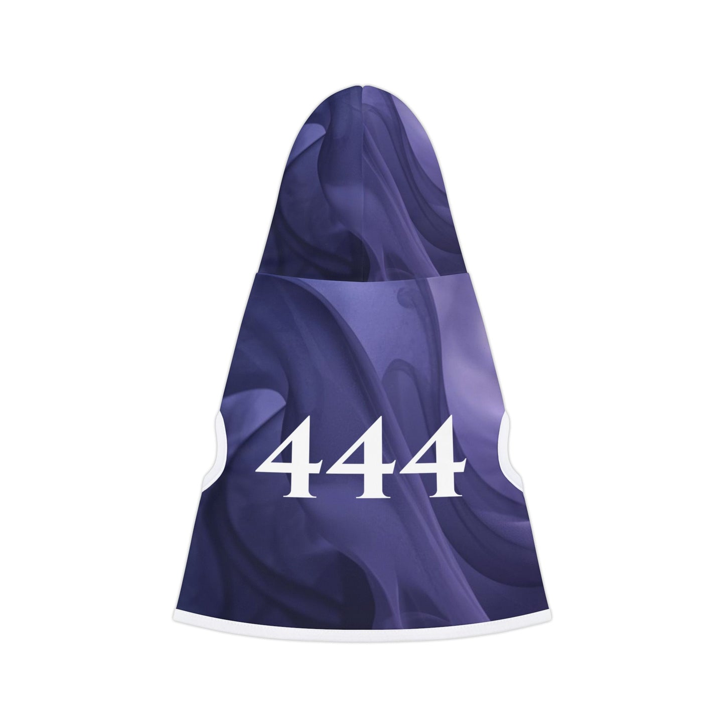 Side view of angel number 444 pet hoodie