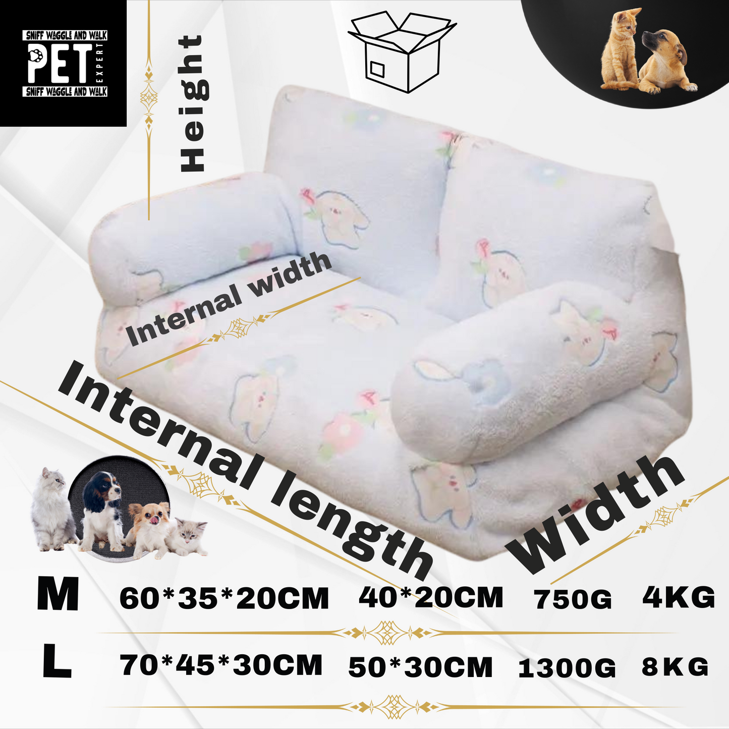 Sofa-Style Pet Bed – Luxury Comfort with a Human Sofa Design for Dogs & Cats(ver2)Sniffwaggleandwalk™