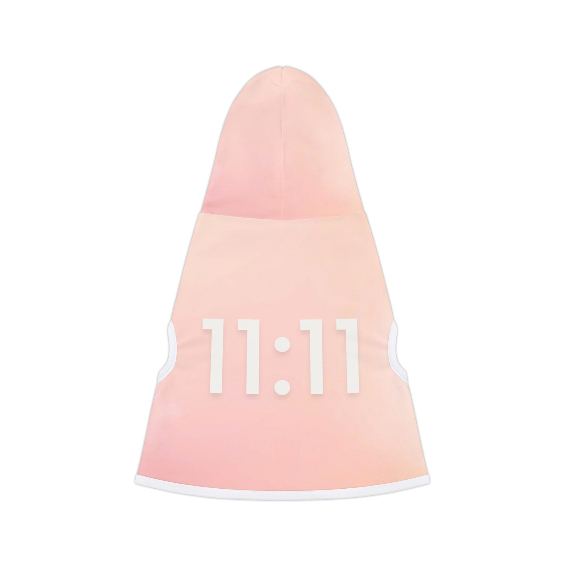 11:11 angel number printed on back of pet hoodie