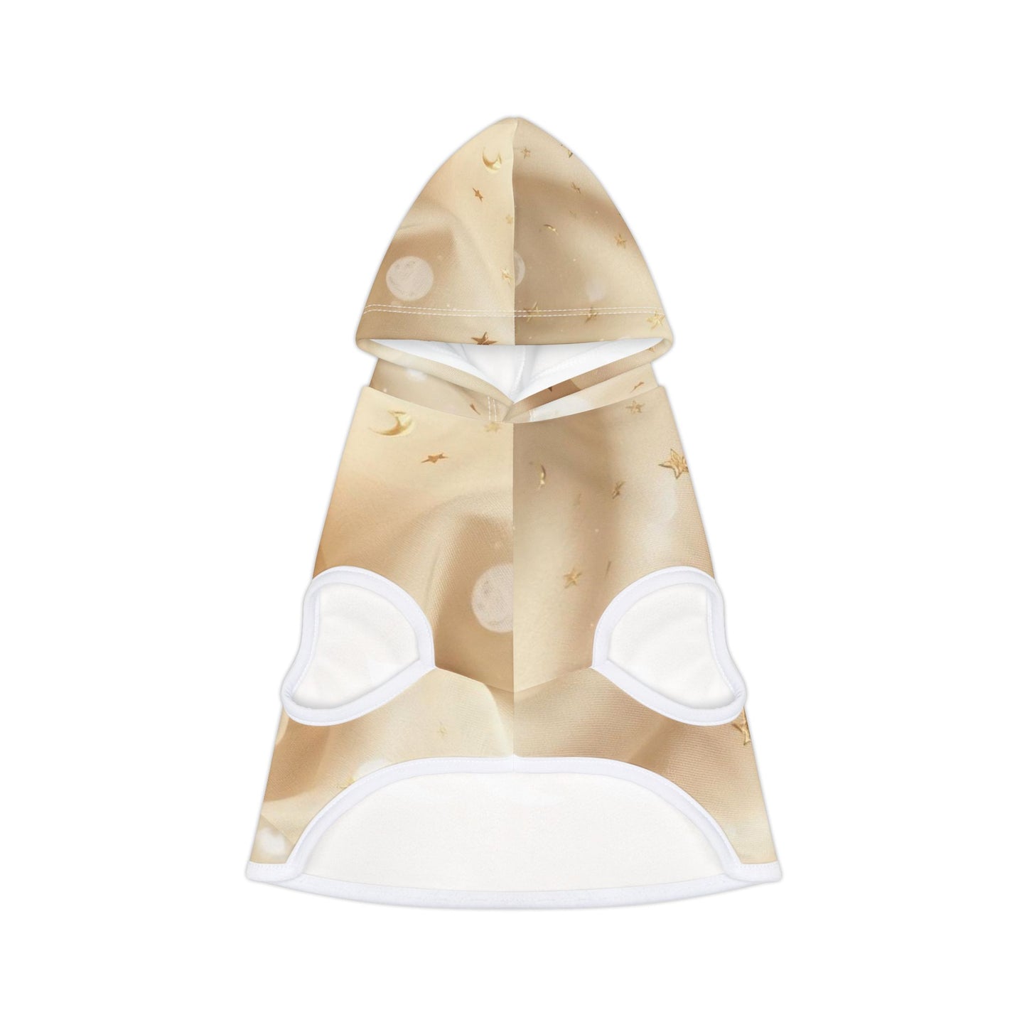 Celestial Gold Dog Hoodie with Stars