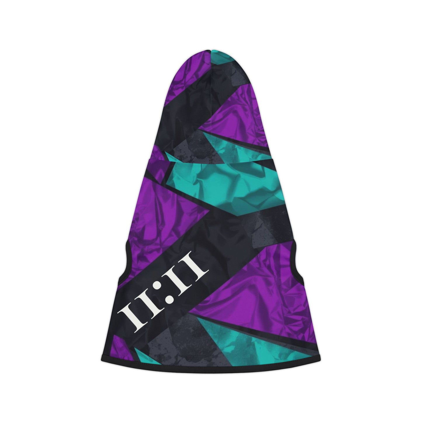 Black ribbed trim on 11:11 dog hoodie