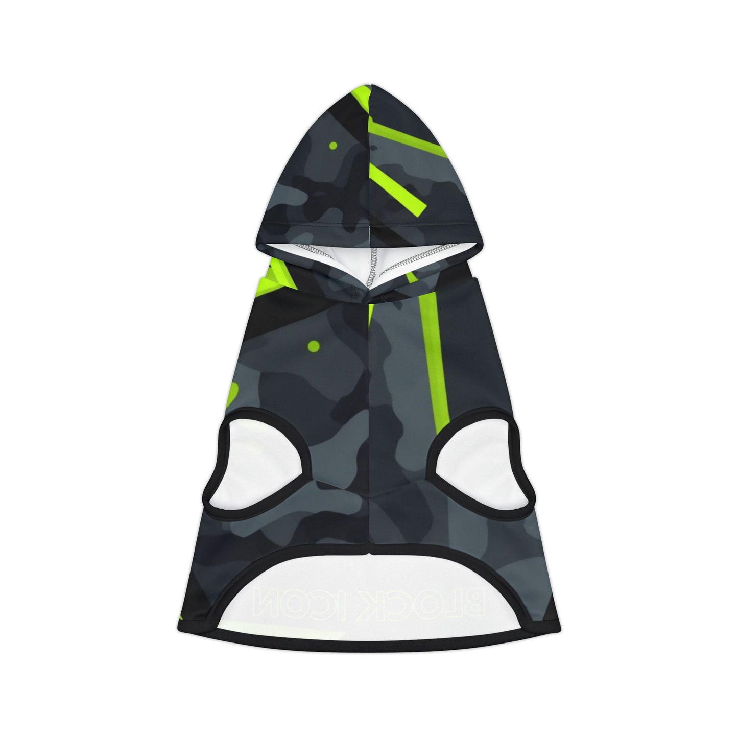 Block Icon dog hoodie side profile fit