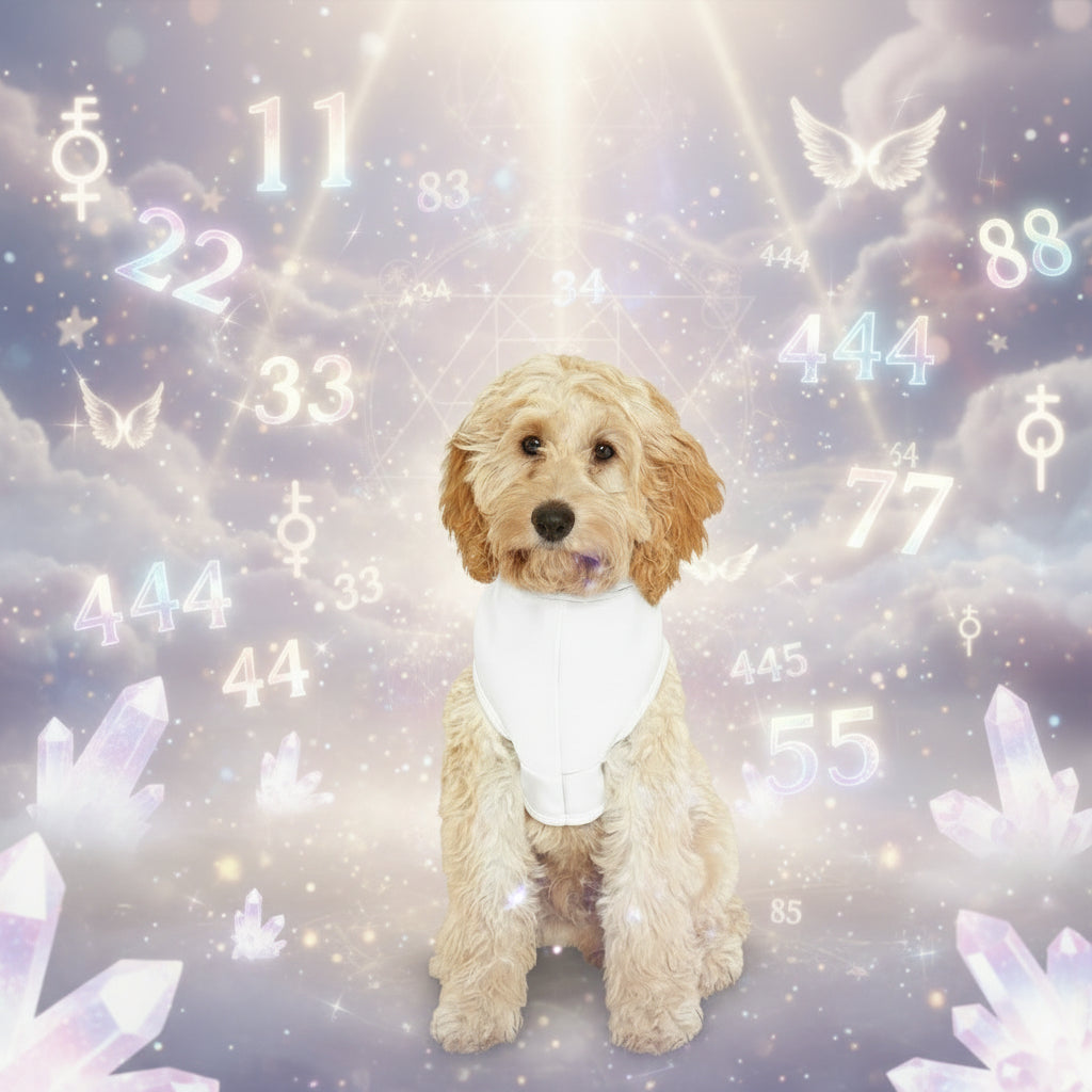 Medium Dog Wearing 444 Angel Hoodie