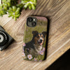 Sniffwagglendwalk™ Dog In wild meadow Design Tough Phone Case.💪 Ultimate Protection: Crafted from 100% polycarbonate shell and 100% TPU lining for unbeatable durability.