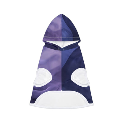 Cozy purple swirl dog hoodie with 444 design
