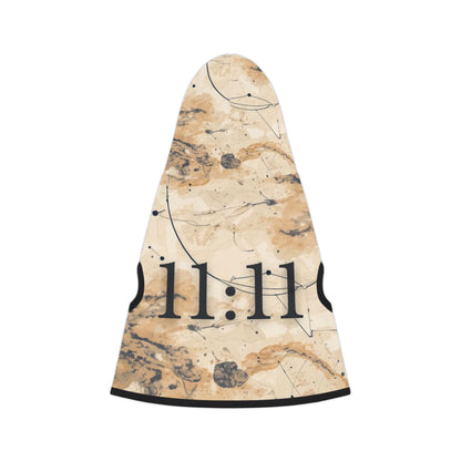 Stylish dog hoodie with earthy marbled print and clean finish