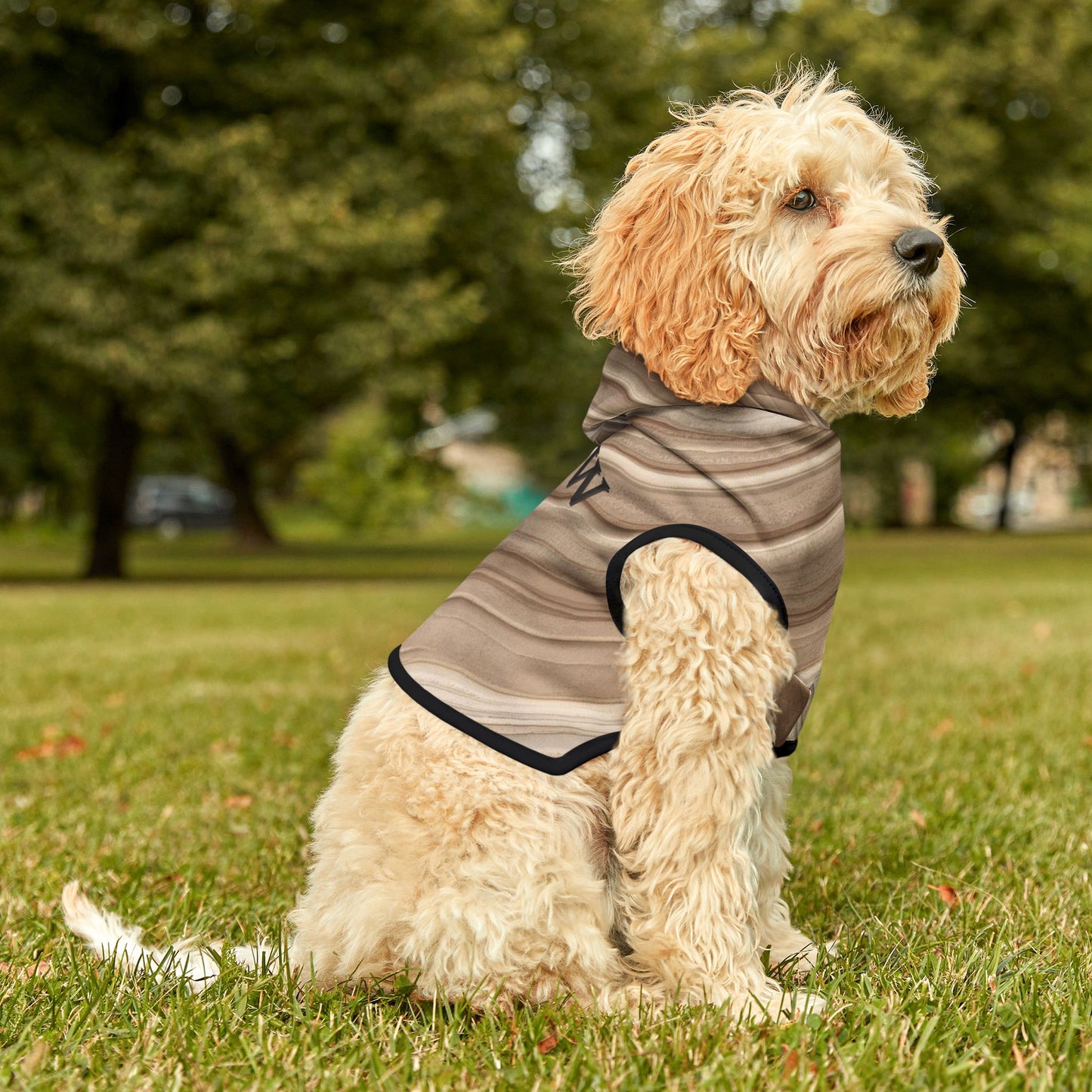 Minimal flow design pet hoodie back view