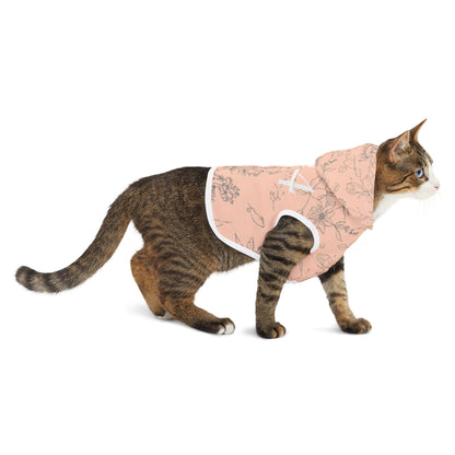 lightweight polyester floral cat hoodie texture