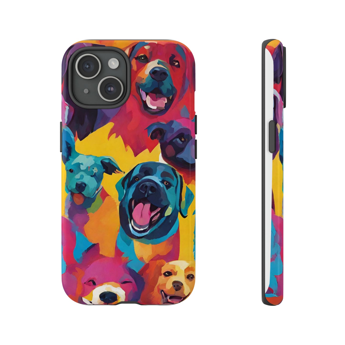 Sniffwagglenwalk™ Tough phone Cases "Bright Multi Dogs" - Sniff Waggle And Walk