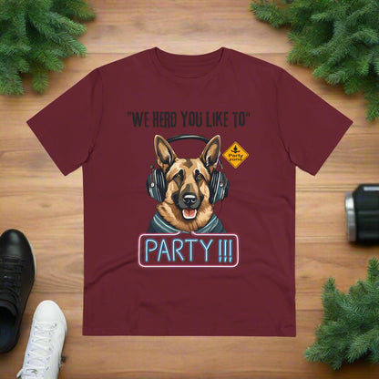 "WE HERD YOU LIKE TO PARTY" Organic Creator T-shirt - Unisex by Sniffwaggleandwalk™ - Sniff Waggle And Walk