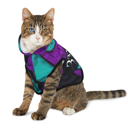 Abstract geometric dog hoodie with celestial vibe