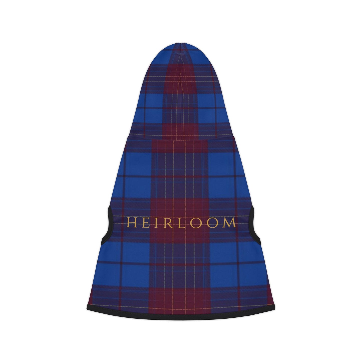 Close-up of refined typography on Heirloom dog hoodie
