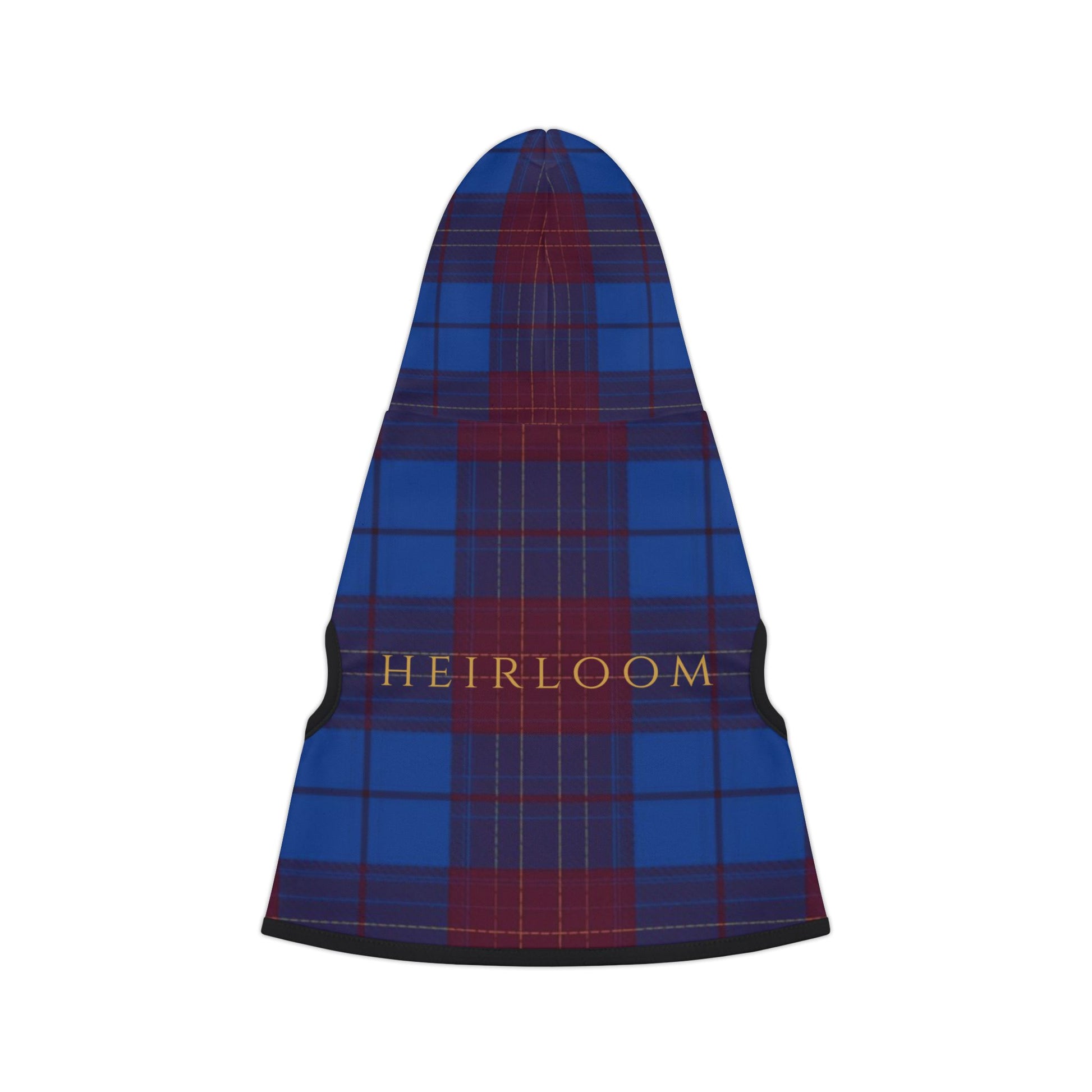 Close-up of refined typography on Heirloom dog hoodie