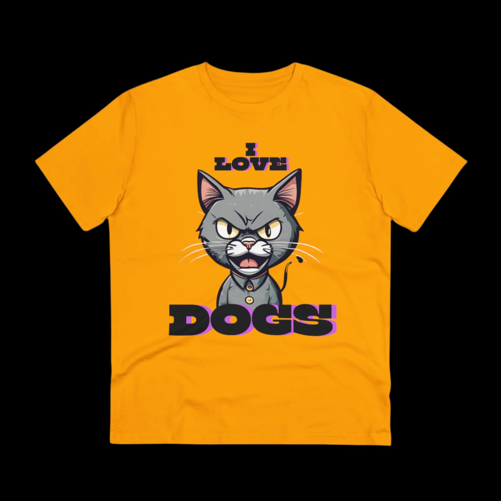 I LOVE DOGS Organic ECO Friendly soft T-shirt - Unisex - Sniff Waggle And Walk ORANGE