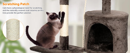 Cat climbing furniture with three platforms and perches
