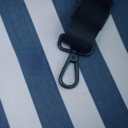  Close-up of internal safety tether clip inside PupRide dog booster seat for attaching to harness