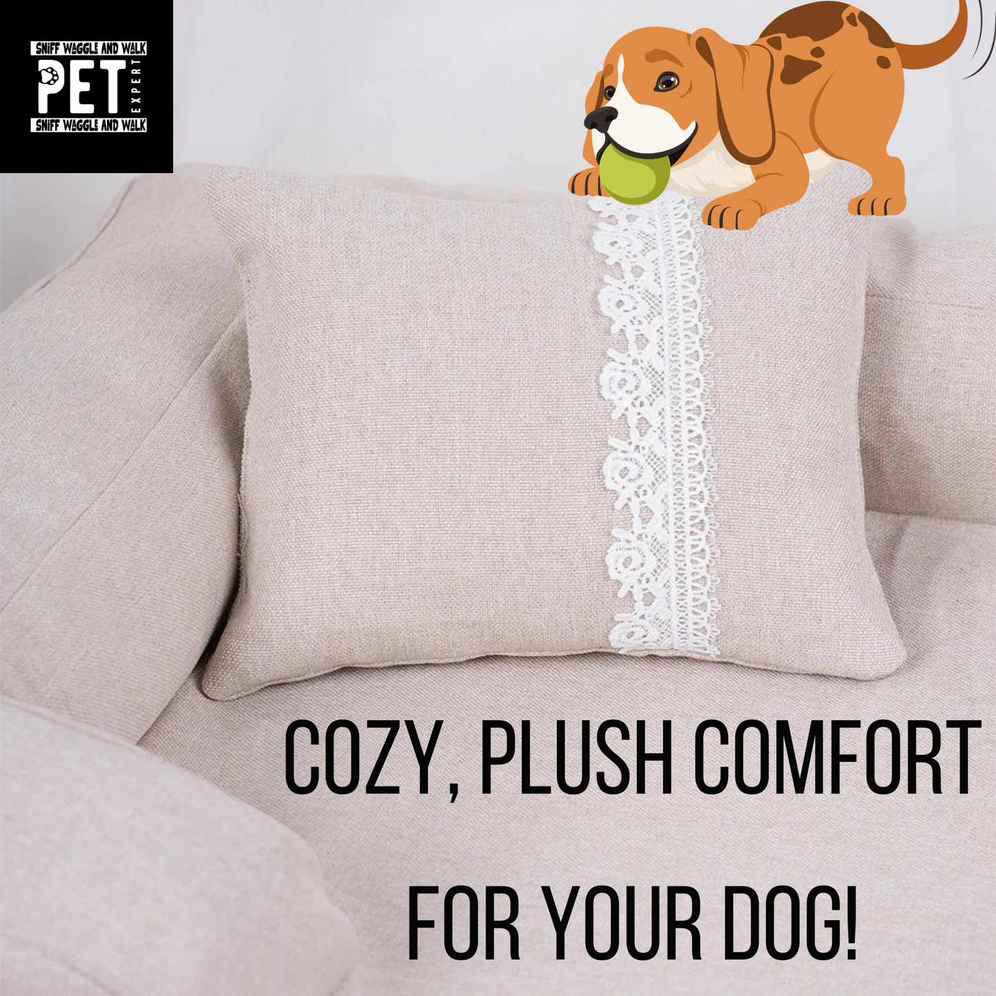 Plush Orthopedic Dog Bed – Ultimate Comfort & Joint Support for All Breeds.Sniffwaggleandwalk™