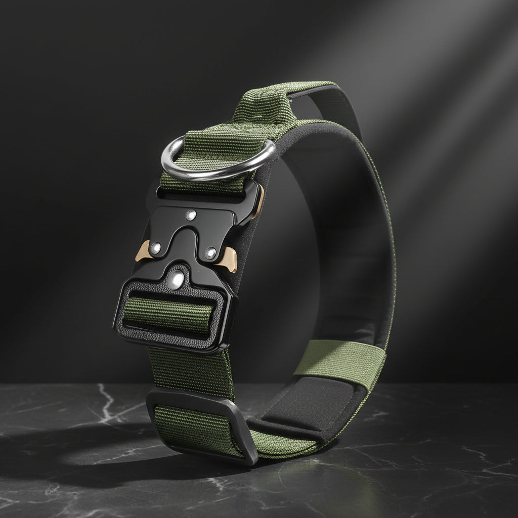 TitanPaw dog collar secure eagle beak locking buckle detail