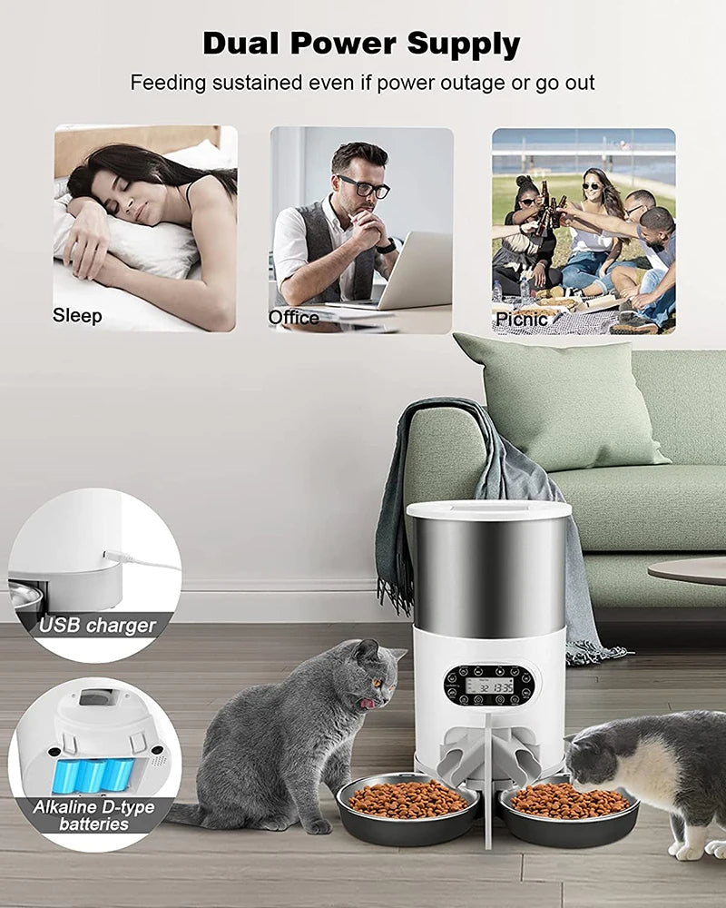 Storage compartment showing 4.5 litre pet food capacity