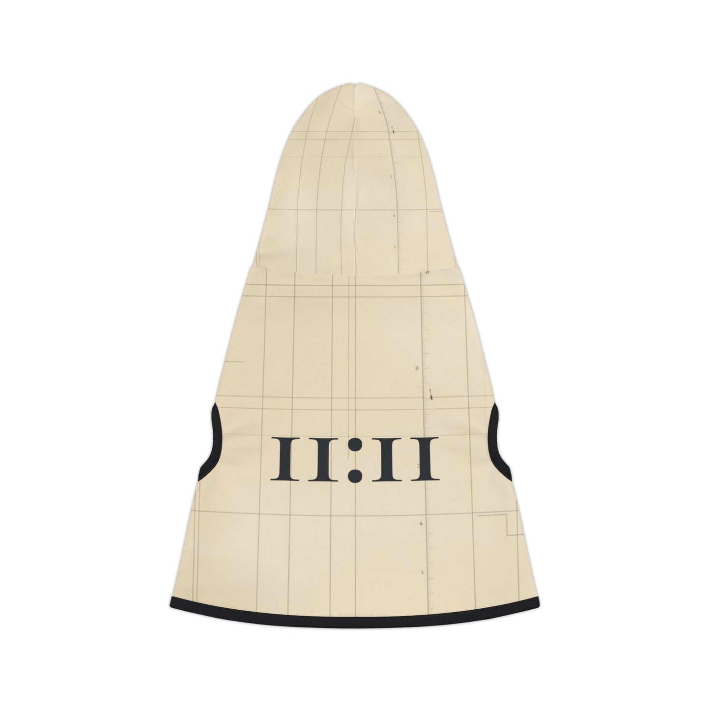 Lightweight polyester dog hoodie with 11:11 design