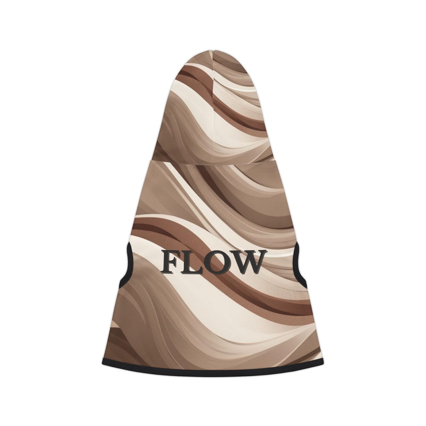 Minimalist dog hoodie featuring a calm flow-inspired pattern