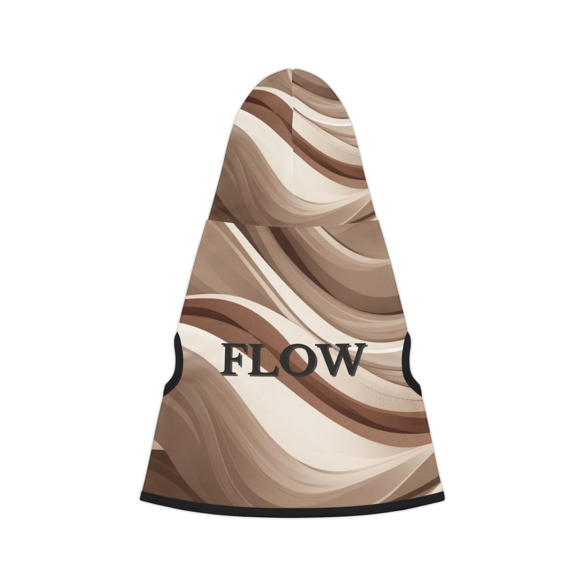Minimalist dog hoodie featuring a calm flow-inspired pattern