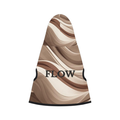 Minimalist dog hoodie featuring a calm flow-inspired pattern