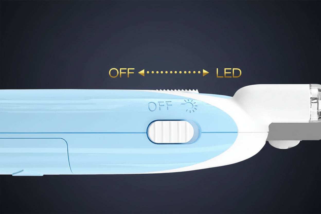 Premium LED pet nail clipper in pastel blue finish