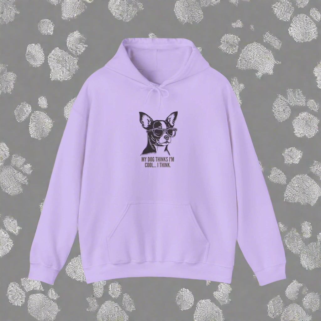 Unisex Heavy Blend™ "My dog thinks im cool..I think" Hooded Sweatshirt - Sniff Waggle And Walk PINK 
