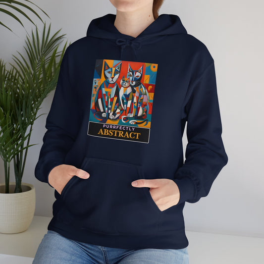 "Purrfectly Abstract" Unisex Hoodie – Artistic Comfort for Cat Lovers-Sniffwaggleandwalk™