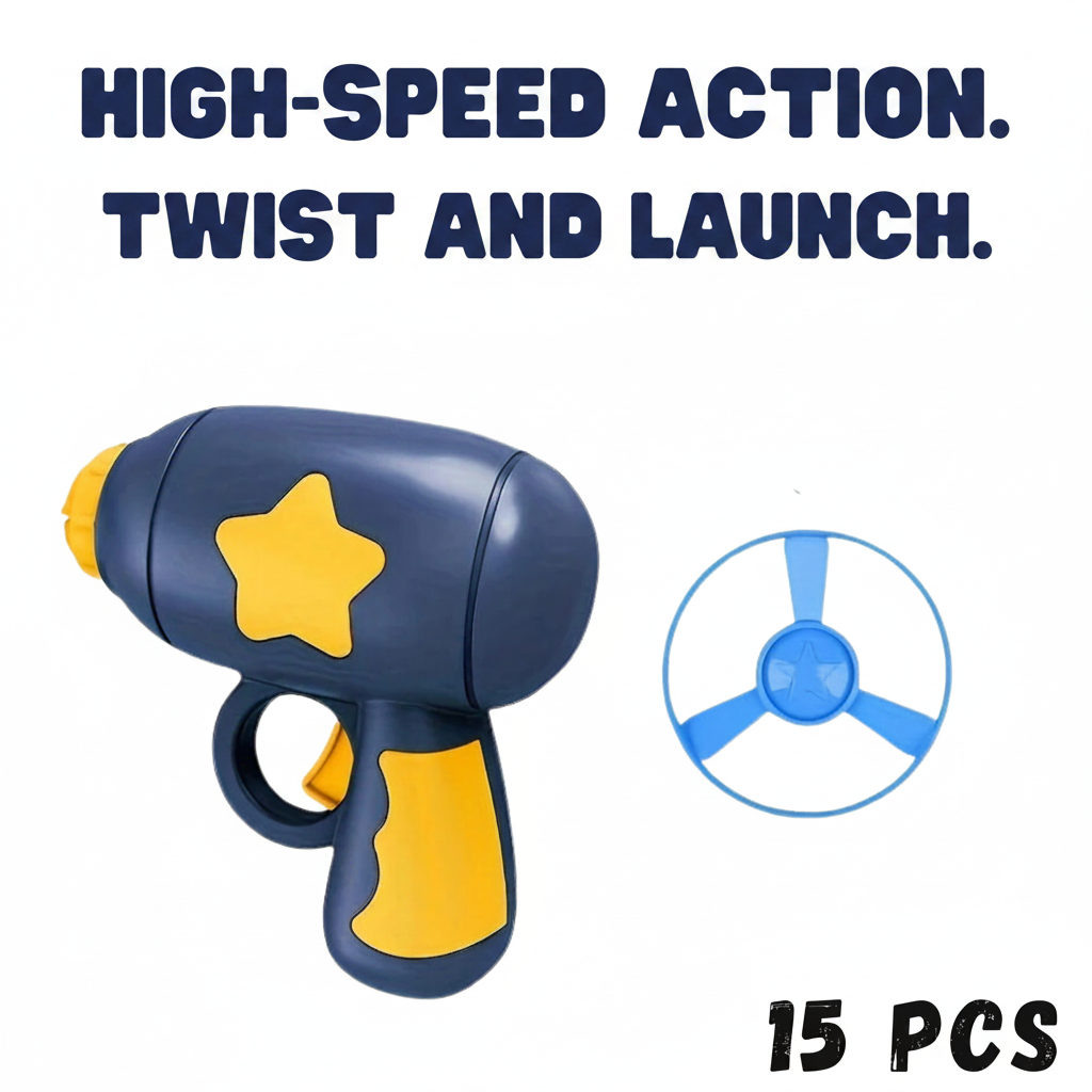 Ginger cat leaping to catch a spinning disc launched from the PawLaunch disc launcher