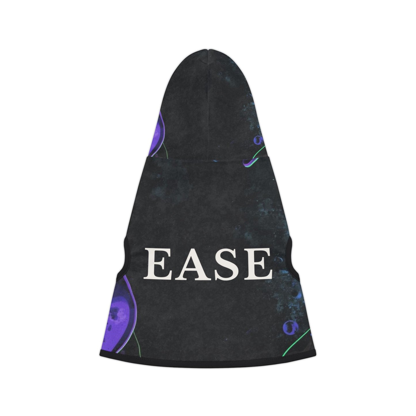 Premium dog hoodie with flowing typography detail