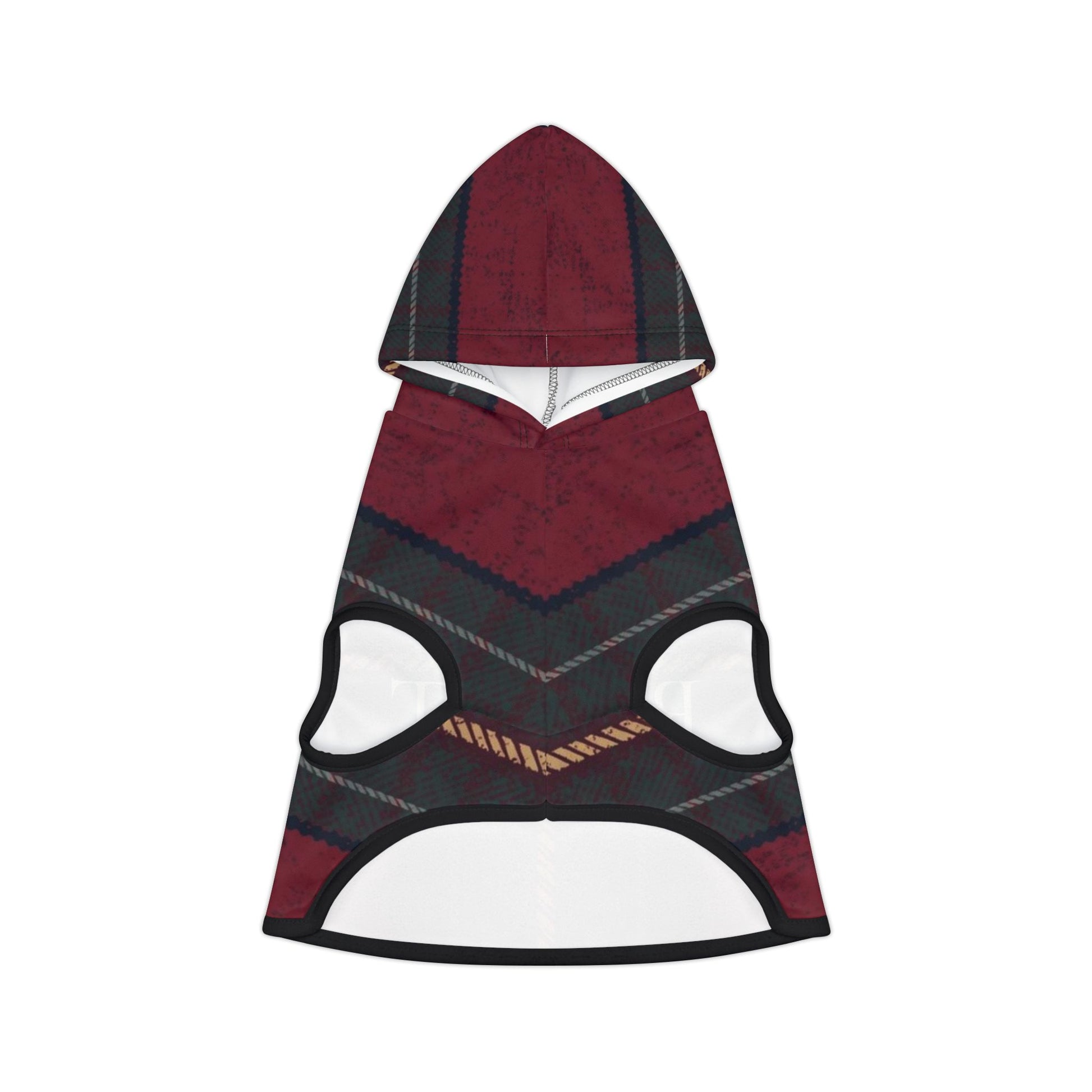 Close-up of heritage-inspired pattern on ROOT dog hoodie