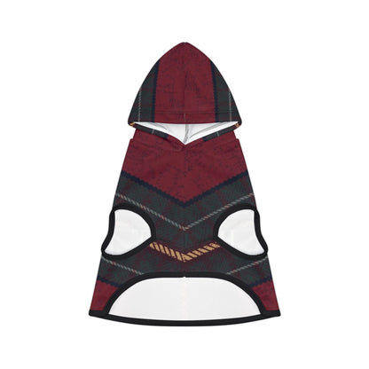 Close-up of heritage-inspired pattern on ROOT dog hoodie