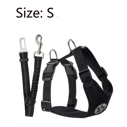 SniffWaggleNWalk dog travel safety harness, back seat setup