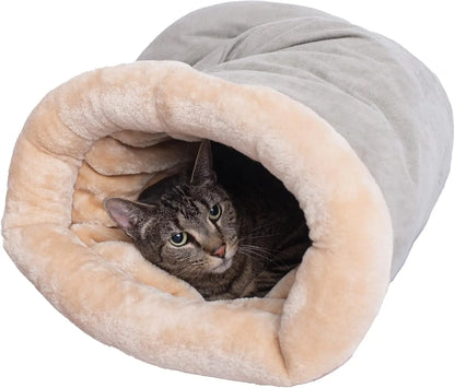 Coffee brown cat sleeping bag, cosy winter hideaway for felines