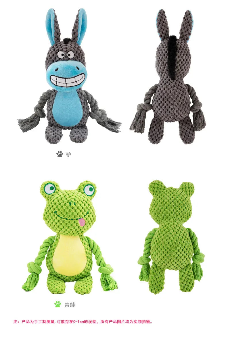 SniffWaggleNWalk™ TitanTuff RopePals – Squeaky Plush Dog Toy with Rope Arms & Legs