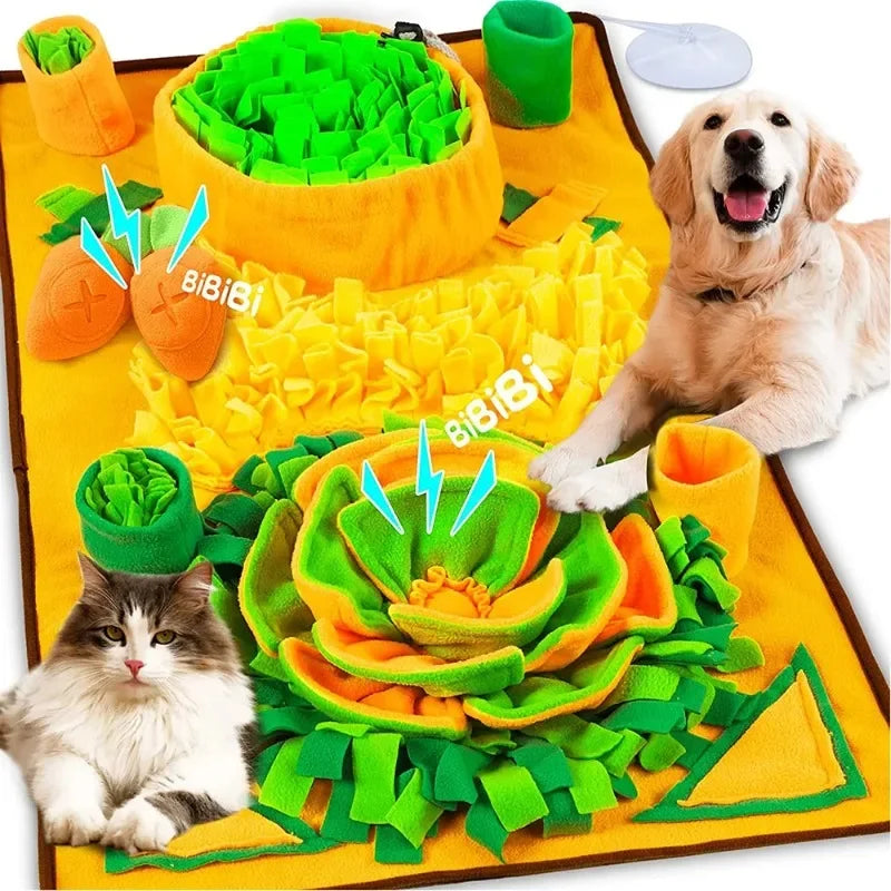 Large fleece snuffle mat for dogs, SnuffleHaven slow feeder, view 1