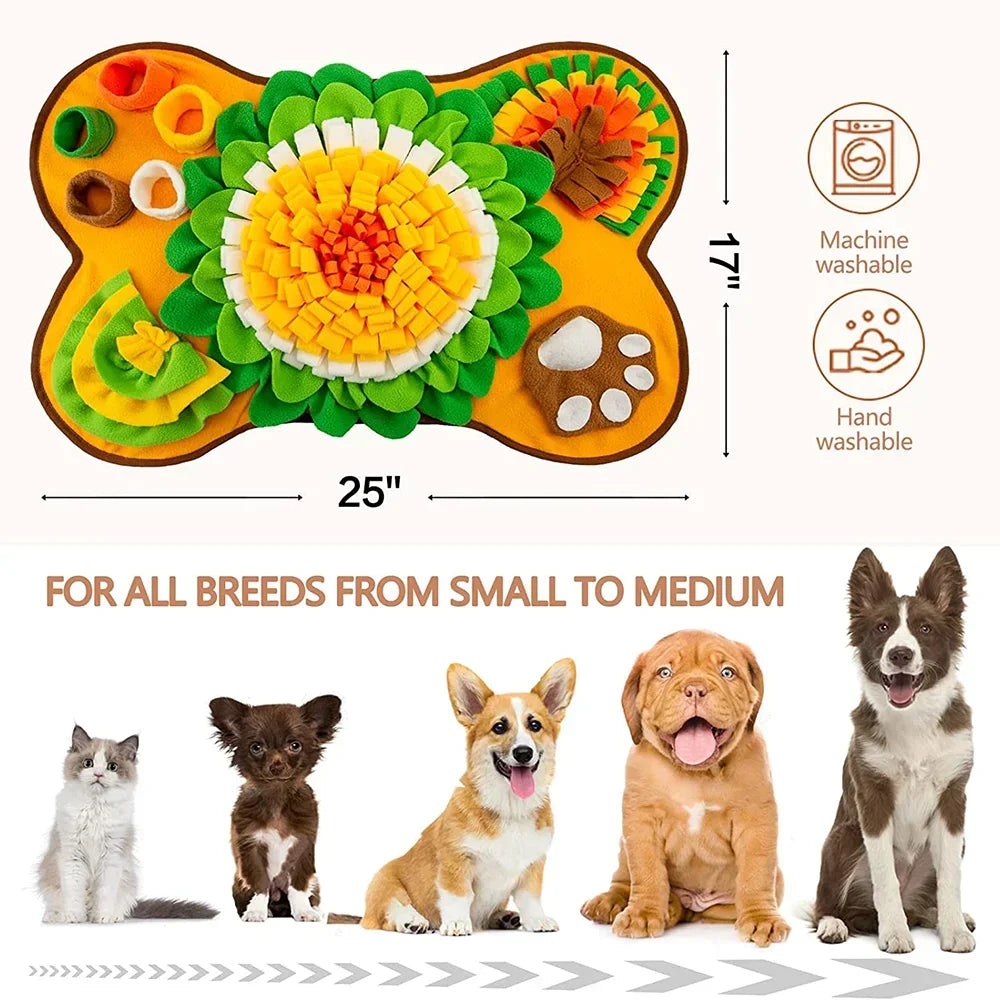 Large fleece snuffle mat for dogs, 64 x 43cm size, SnuffleHaven