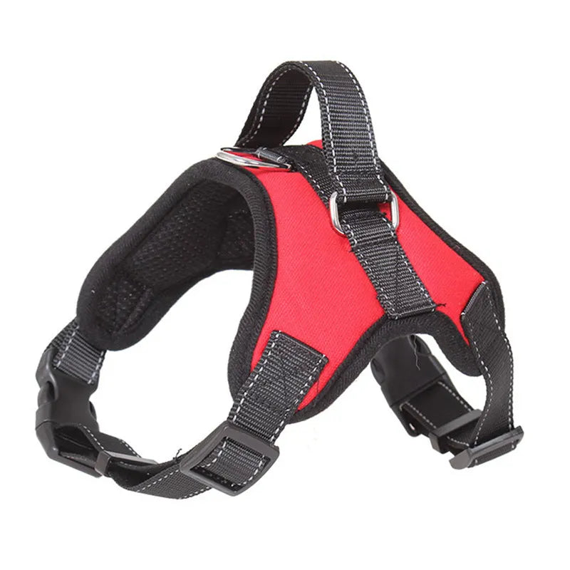 StrideGuard™ black reflective dog harness — padded chest and adjustable harness for dogs 3–45kg