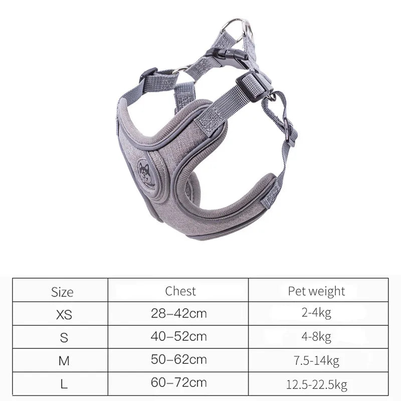 SafeStep™ harness 360° reflective design — 3M yarn glowing under light from all angles