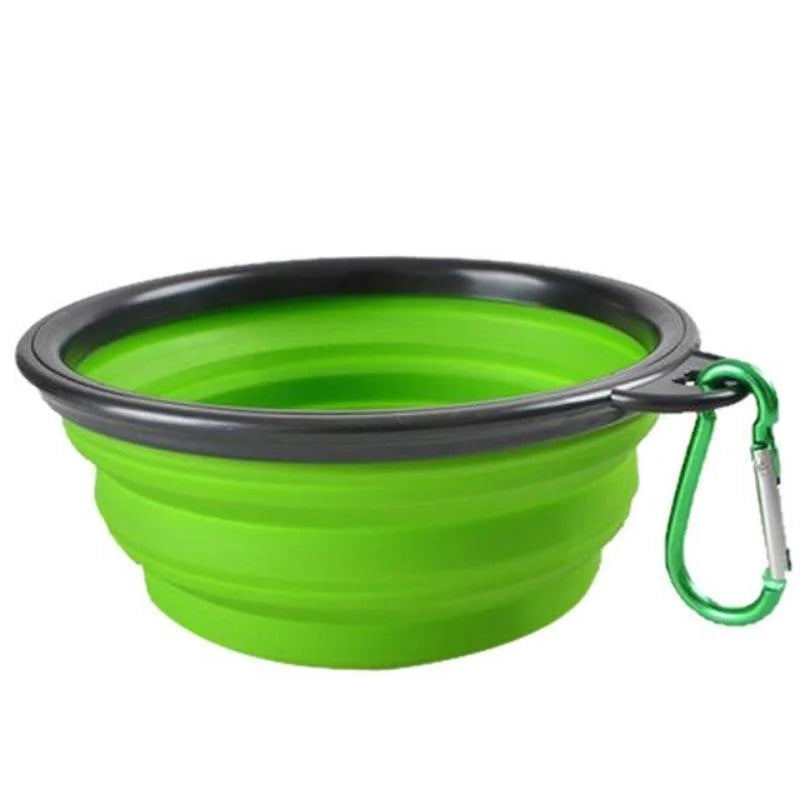 Sniffwagglenwalk™ Portable Silicone folding Dog Bowl With Carabiner. - Sniff Waggle And Walk