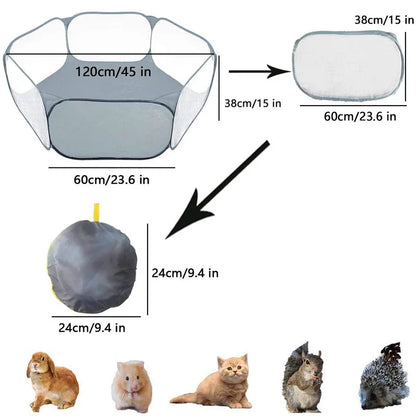 Snifwagglenwalk™ Portable Small Pet Cage: Transparent Cat and Dog Cage Tent. - Sniff Waggle And Walk