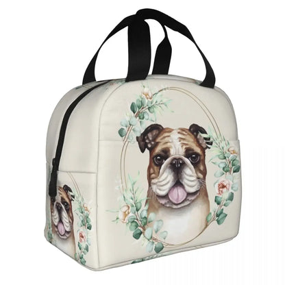 SniffWaggleNWalk™️! Funny British Dog English Bulldog Lunch Box tote bag. - Sniff Waggle And Walk