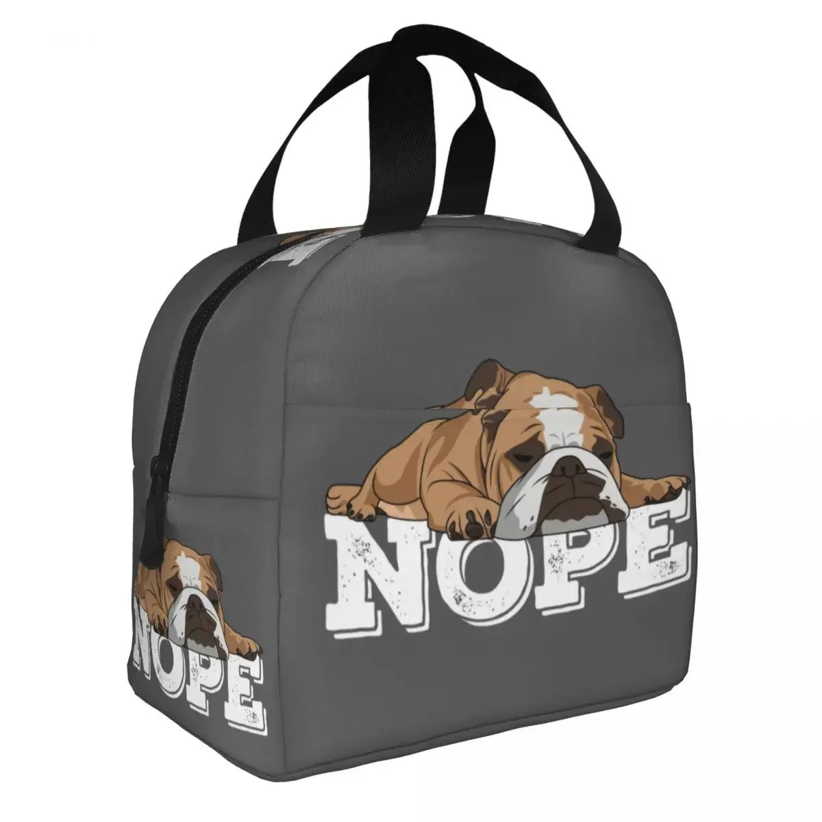 Funny English bulldog insulated lunch bag — unique gift for English bulldog owners and dog lovers