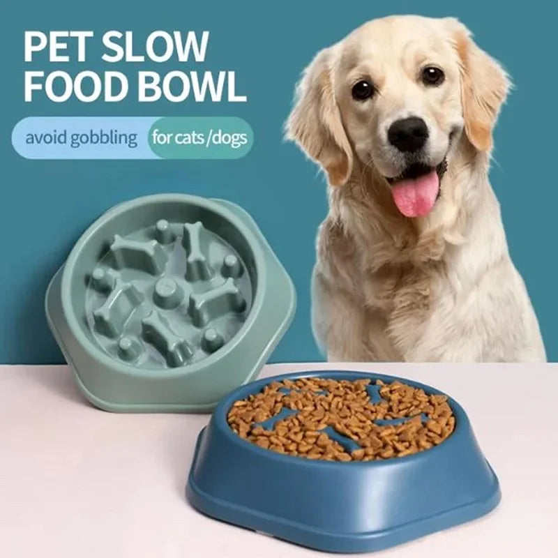 Anti-gulp slow feed dog bowl, raised ridges to slow fast eaters