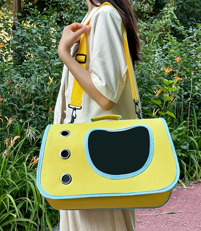 SnuggleGo™ pet carrier showing Oxford fabric texture and stitching quality