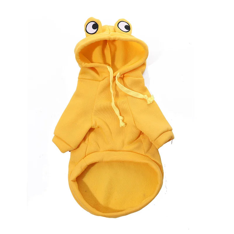 Snifwagglenwalk™ Dog Hoodies: Cute Frog Print for Small Dogs and Cats - Sniff Waggle And Walk